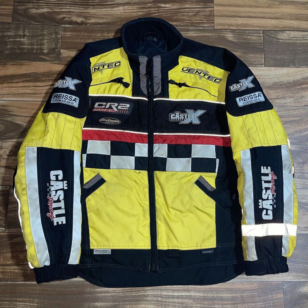 Vintage Castle X Snowmobile Racing Vented Insulated Jacket Men's Size Small